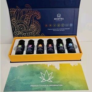 🩵 NEW 🩵 CHAKRA BALANCING ESSENTIAL OIL 6 BOTTLE SET 10ML by MANTRA